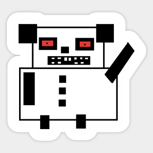 pixel art square panda bear nightmare Sticker